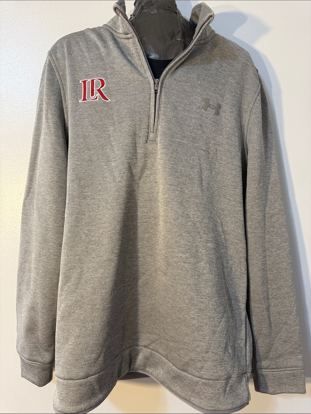 Under Armour Gray Quarter-Zip Pullover with Red LR Patch